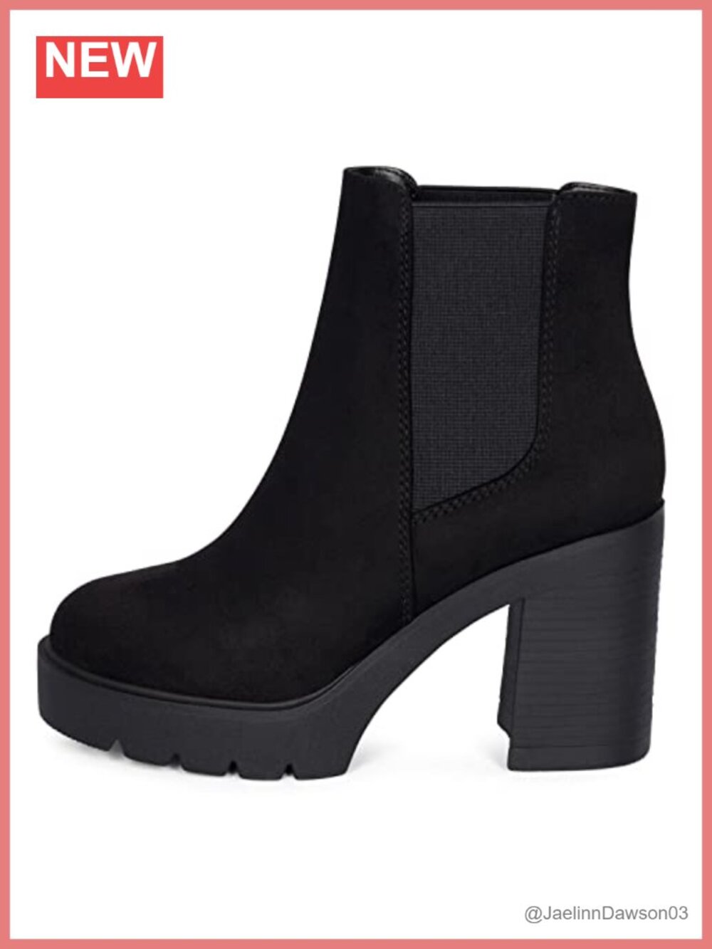 Women's Platform Ankle Boots Chunky Block Heel Chelsea Booties Lug Sole